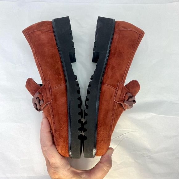 NWOT Mephisto Women's Salka Loafer Suede Rust Supportive Comfort Oxfords - Picture 2 of 14